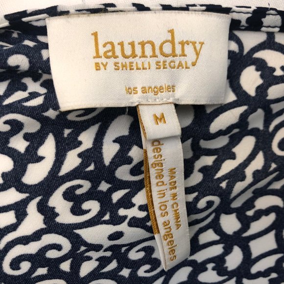 Laundry Navy & Ivory Print Sleeveless Top, Size M - Picture 5 of 7